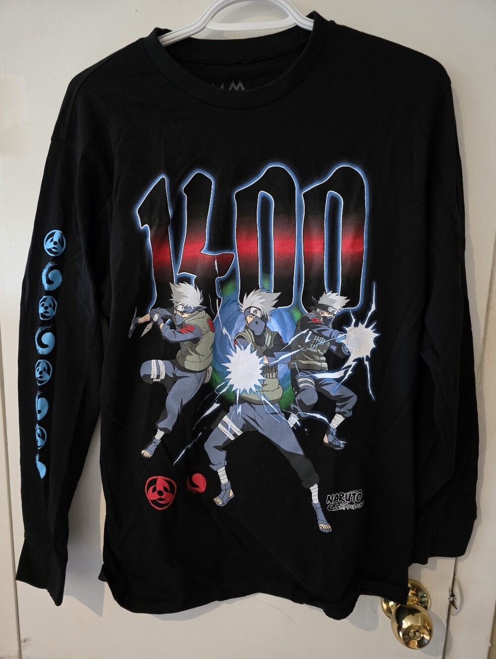 NARUTO Kakashi Black Graphic Long-Sleeve Tee
